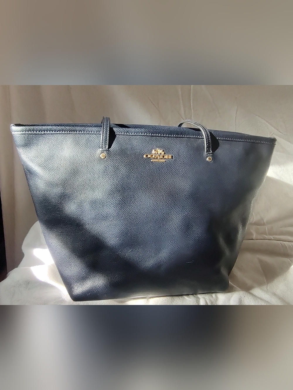Coach Blue Navy Tote Bag Matching Wallet
